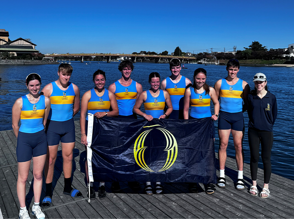 Nine members of the Otago University Rowing Club (OURC) were thrilled to compete in the Olympic Legacy Regatta in Japan recently. From left: Hannah Wylie, Jack Pearson, Messina Su’a, Cody Johnson, Olivia Studholme, Fynn Alison, Madison Neale, Sam Barnett and Ella Hansen.