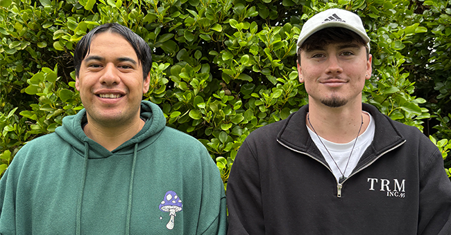 Te Rōpū Māori Students’ Association Co-presidents Porourangi Templeton-Reedy and Ngātiki Taylor 