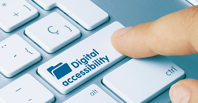 Digital accessibility button on keyboard