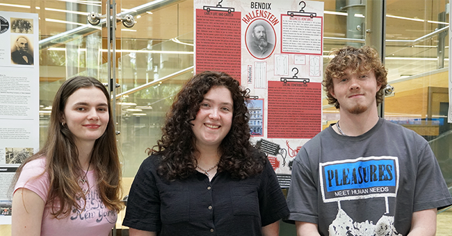 ENTR202 students, from left, Cate Moyle, Maddi Duffy and Max Gittos.