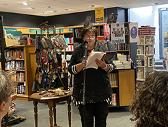 Michelle Thompson-Fawcett speaking at Echoes from Hawaiki Launch
