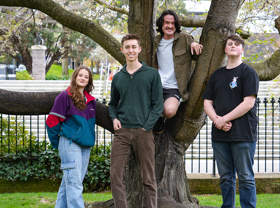 Next year's excited SIX60 scholarship recipients are (from left) Emilie Murphy, Ben McMorran, Casey Jowsey, and Jamie Hall.