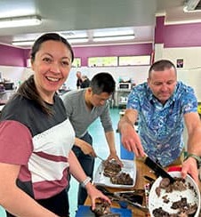 CNE members volunteering at the Pātaka Ora kitchen 2024