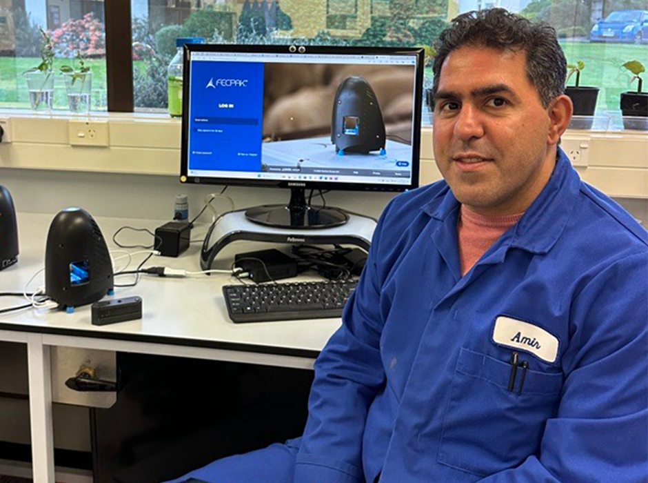 Iranian Dr Amirreza Zarekarizi, who completed his PhD in the Department of Botany in 2022 and now works at Techion, a Dunedin-based global technology business.  