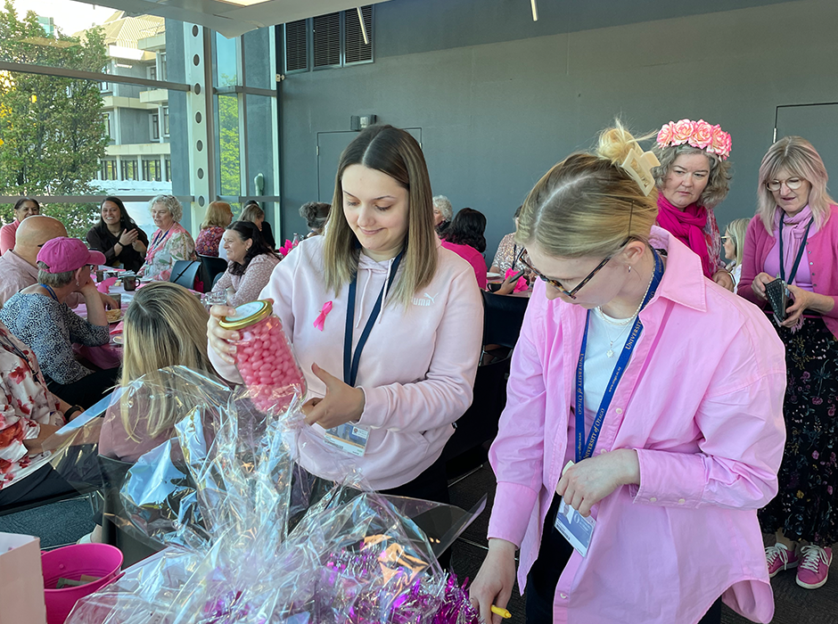 Breakfast attendees entered a variety of raffles and competitions at the fundraising event. 