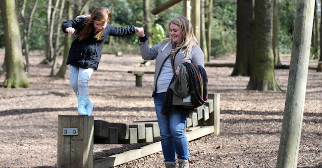 Mother and daughter at the playground