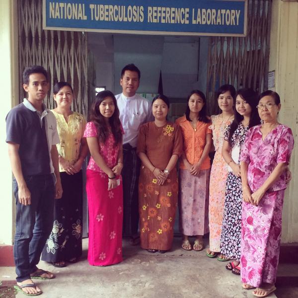 A photo of Dr Aung and the Myanmar Team at the National Tuberculosis Reference Laboratory