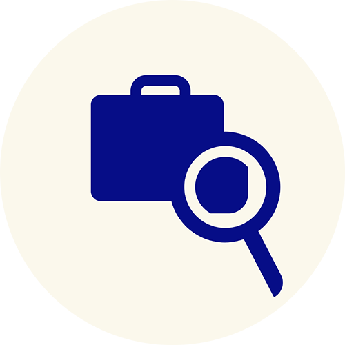 Blue briefcase icon