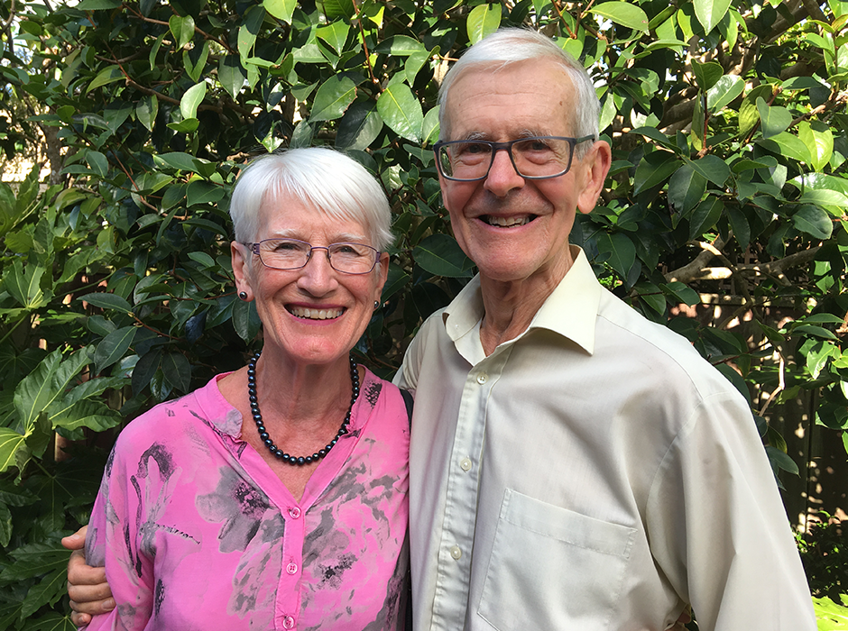 Professor Bill Gillespie and wife Lesley. 