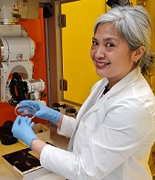 A photo of Jaydee Cabral at work in a laboratory