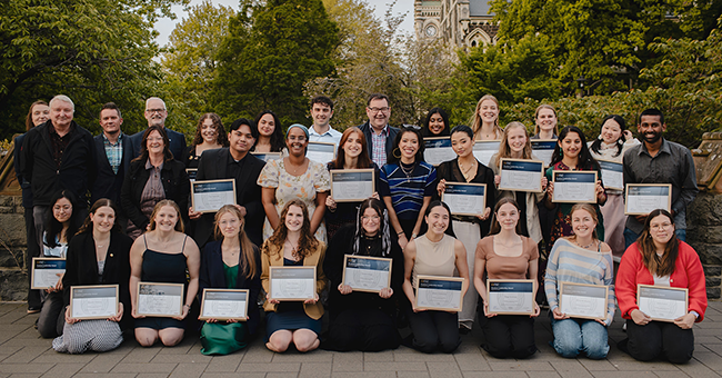 UOSLA recipients are joined by Otago staff and Canon representatives at celebrations for the 11th Otago University Student Leadership Award, which was held in October. Photos: Lokyee Szeto 