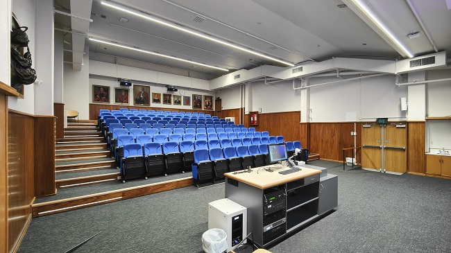 View of Dental Blue lecture theatre from front right