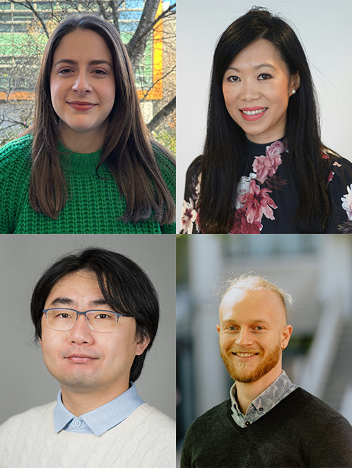 Clockwise from top left, Sarah Inwood, Janice Chew-Harris, Kaj Kamstra and Xun Xiao.