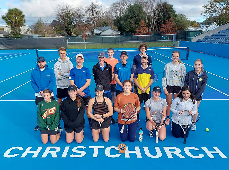 Rose and her team mates during a tennis exchange