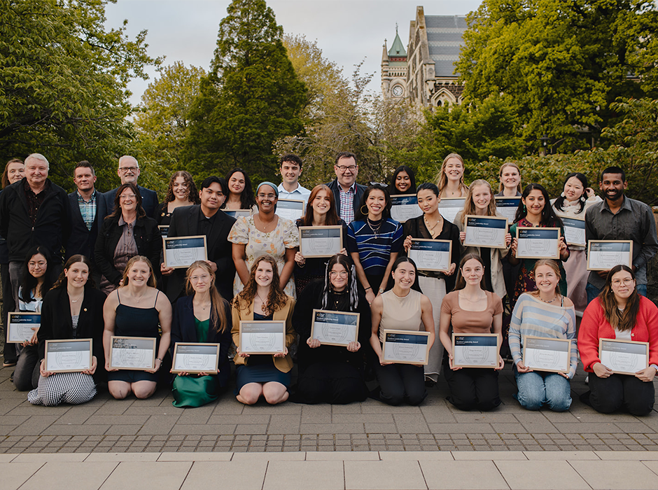 UOSLA recipients are joined by Otago staff and Canon representatives at celebrations for the 11th Otago University Student Leadership Awards, which were held in October. Photos: Lokyee Szeto 