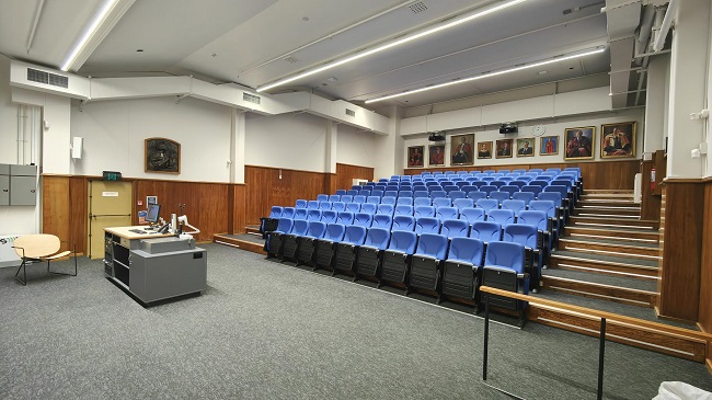 View of Dental Blue lecture theatre from front left