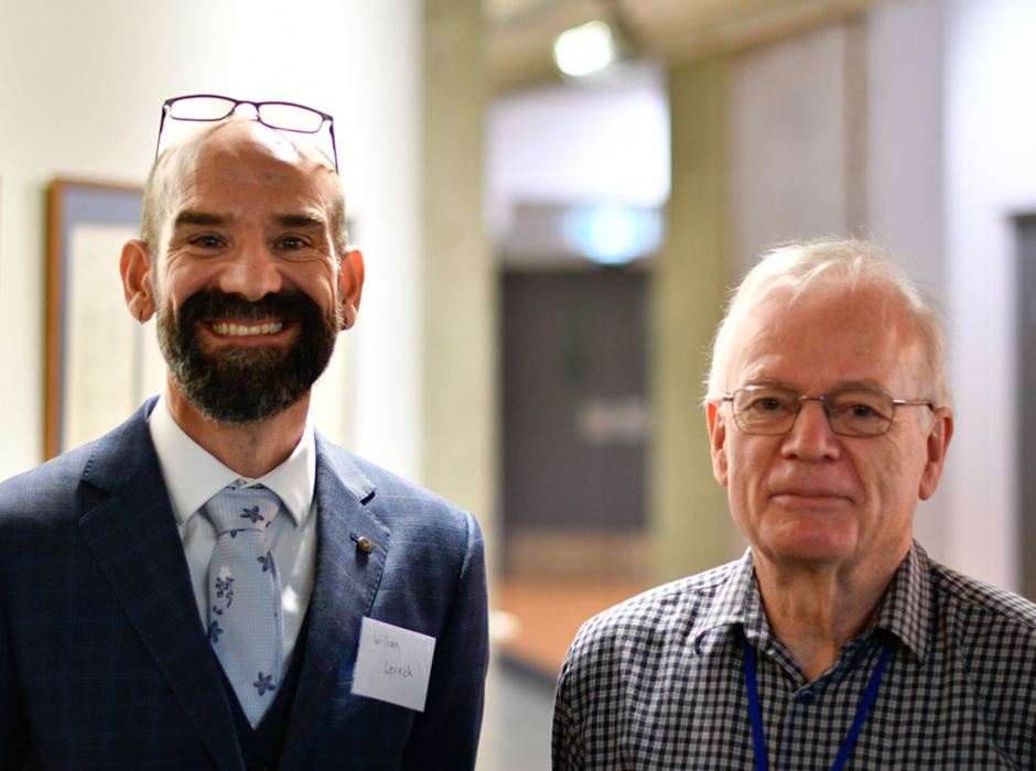 Professor William Levack (left) with Dr Graham Sharpe at the reunion.