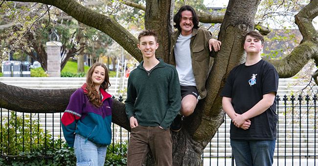 Next year's excited SIX60 scholarship recipients are (from left) Emilie Murphy, Ben McMorran, Casey Jowsey, and Jamie Hall.