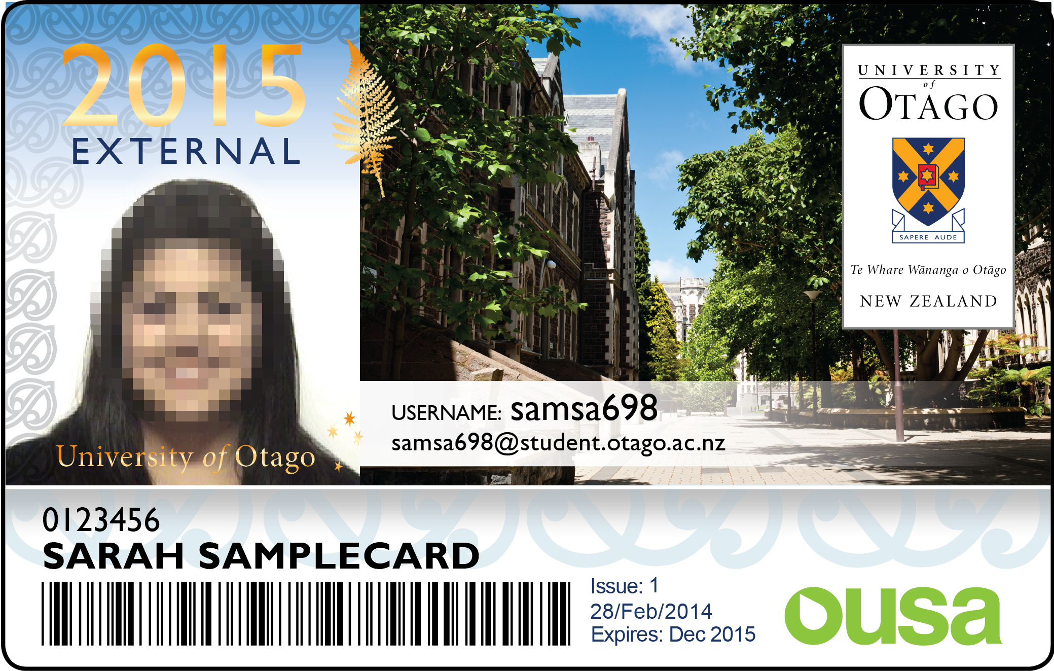 types cards of student , Other ID of Otago  Student Types Services, Card  Cards